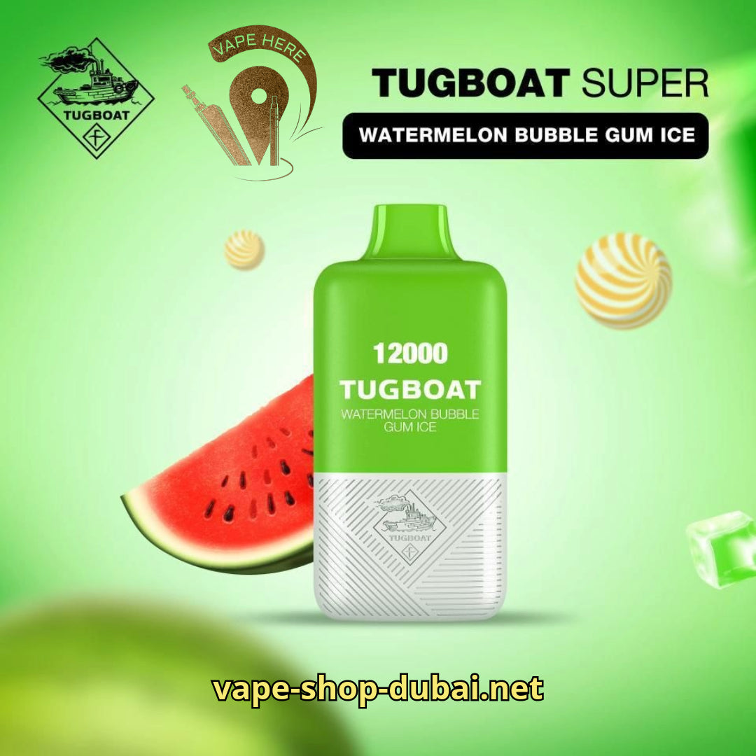 TUGBOAT SUPER 12000 Watermelon Bubble Gum Ice UAE Al Ain