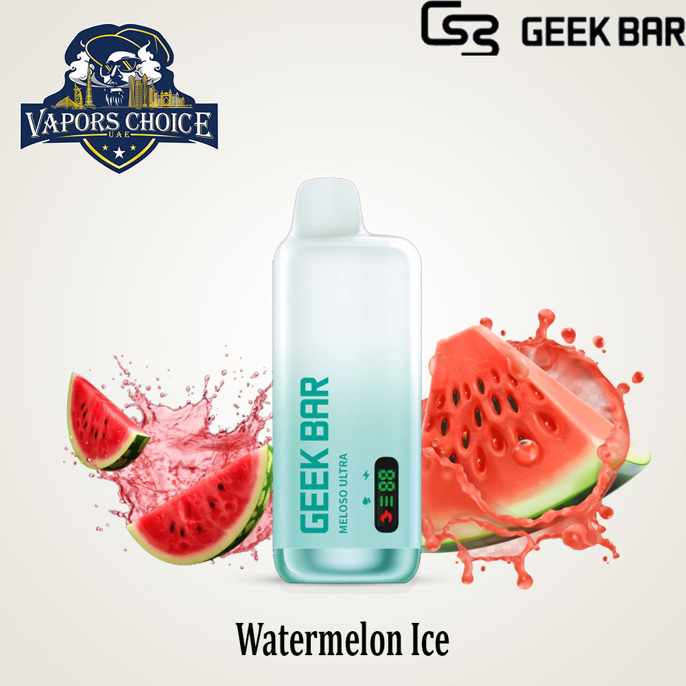 GEEK BAR MELOSO ULTRA (50mg & 20mg) 10000 PUFFS - DISPOSABLE VAPE FROM GEEK BAR & Watermelon Ice & UAE & Abu Dhabi