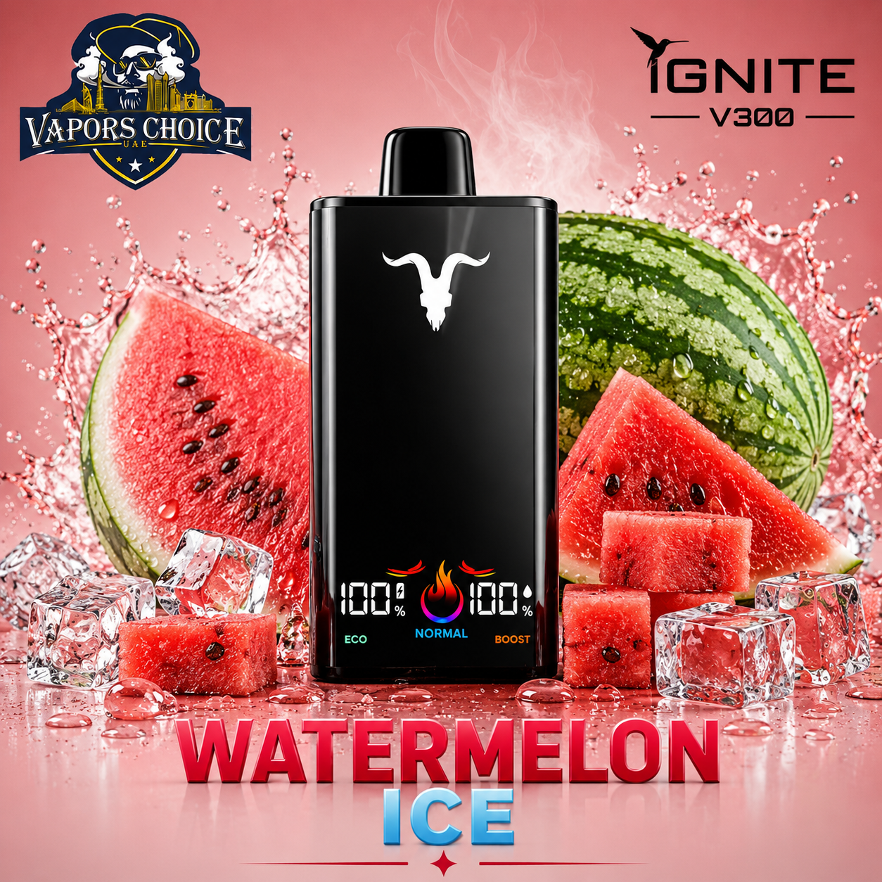 IGNITE V300 _ 30,000 Disposable Vape 30K Puffs & Watermelon Ice & UAE & Ajman 