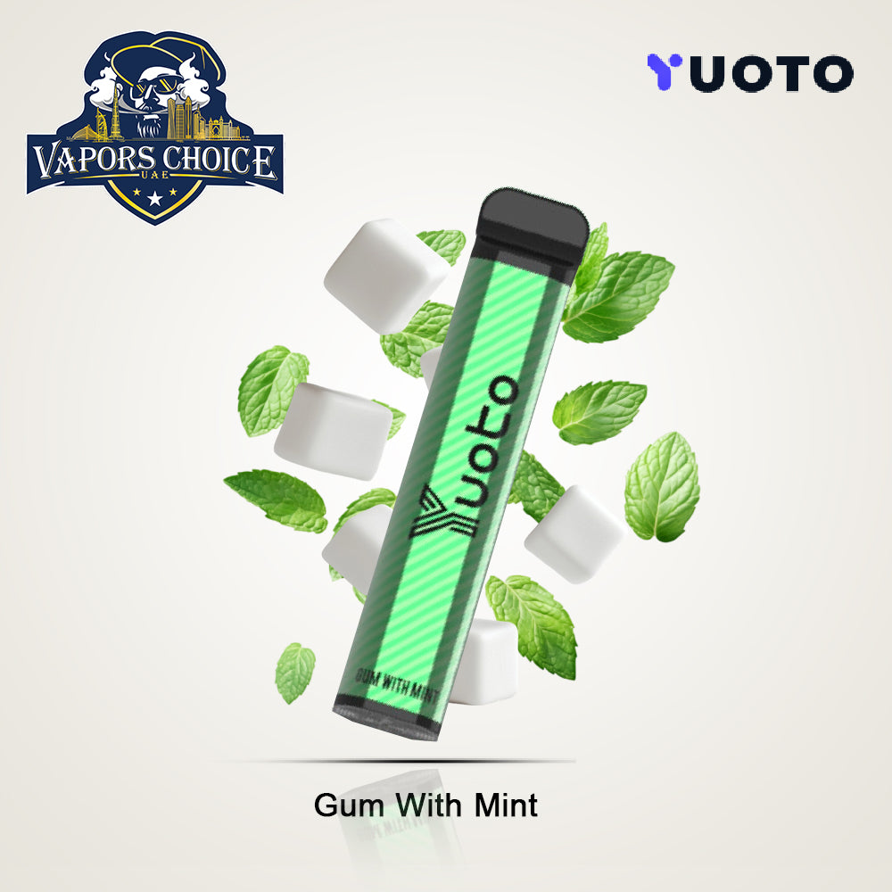 YUOTO XXL 2500 Puffs Disposable Vape (50mg) Gum With Mint UAE Dubai & Abu Dhabi