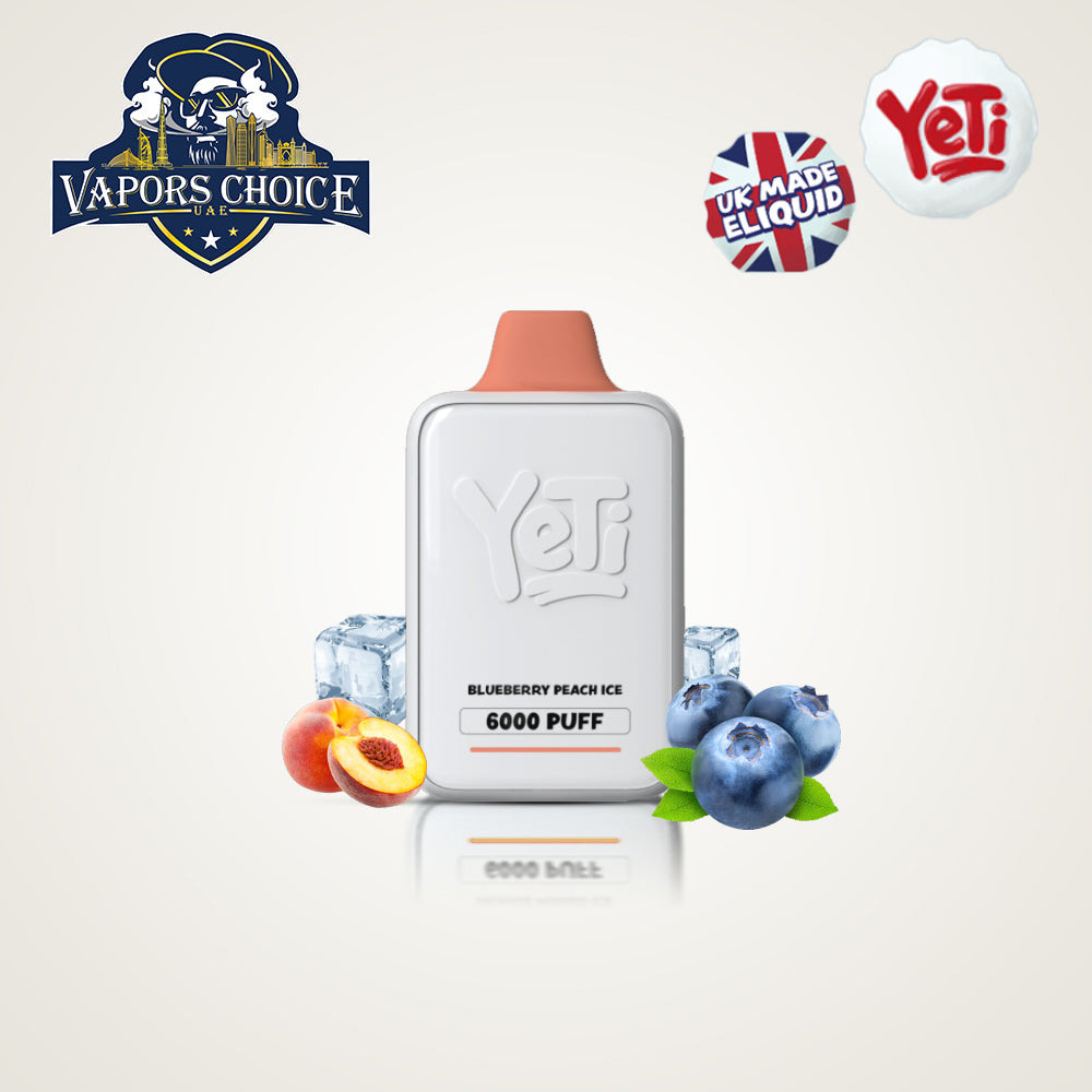 Yeti Ice Cube (20mg) 6000 PUFFS - DISPOSABLE VAPE Blueberry Peach Ice UAE Al Ain