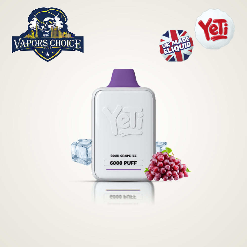 Yeti Ice Cube (20mg) 6000 PUFFS - DISPOSABLE VAPE Sour Grape Ice UAE Sharjah
