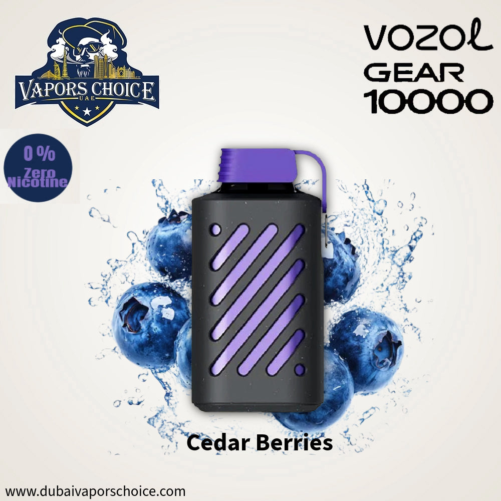 ZERO Nicotine - VOZOL GEAR 10K Puffs Disposable Vape Cedar Berries & Abu Dhabi 