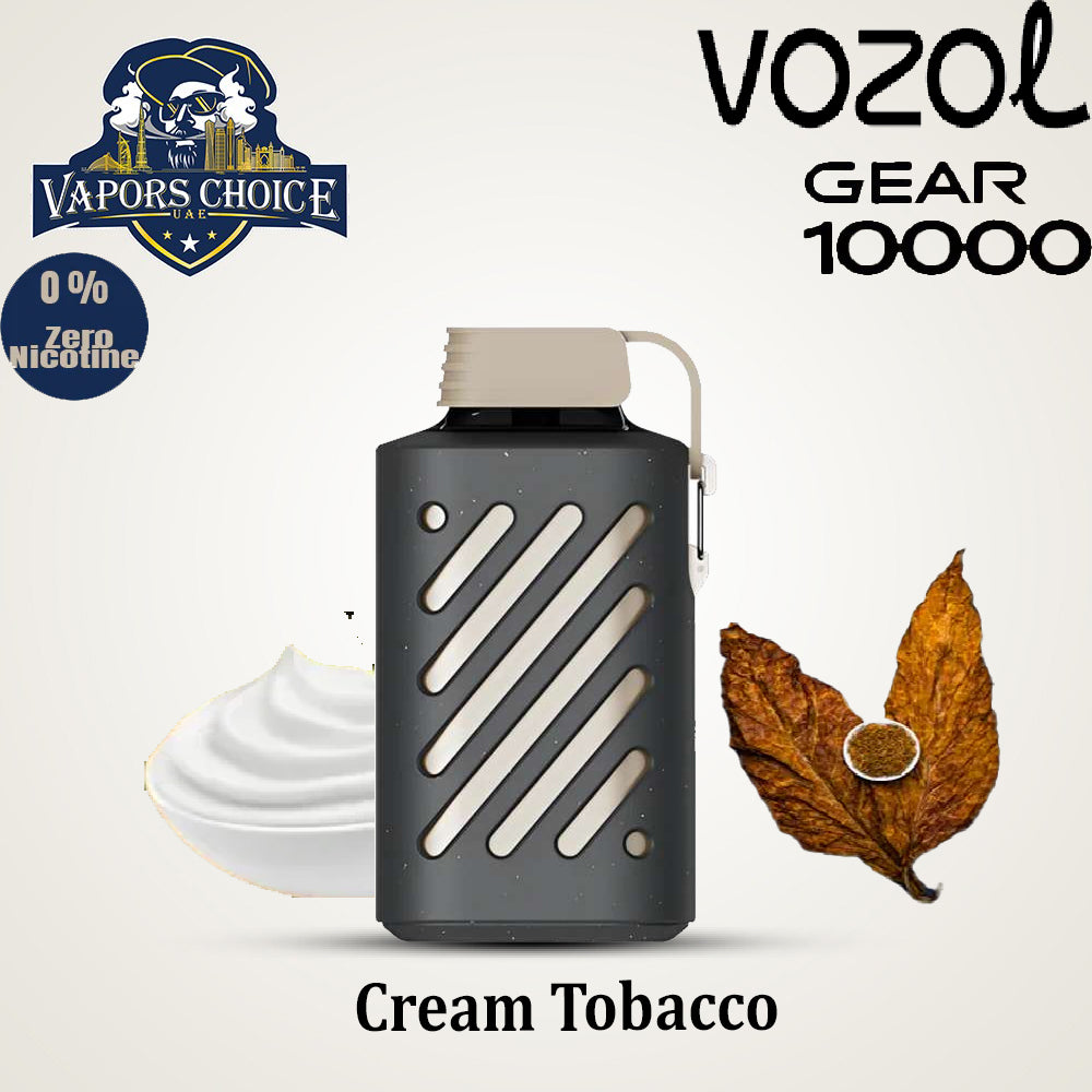 ZERO Nicotine - VOZOL GEAR 10K Puffs Disposable Vape  Cream Tobacco  & Ajman 