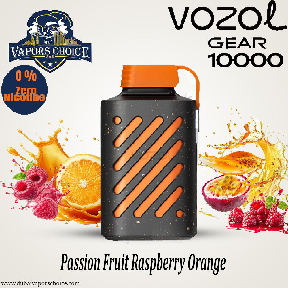 ZERO Nicotine - VOZOL GEAR 10K Puffs Disposable Vape & Passion Fruit Raspberry Orang & UAE & Sharjah 