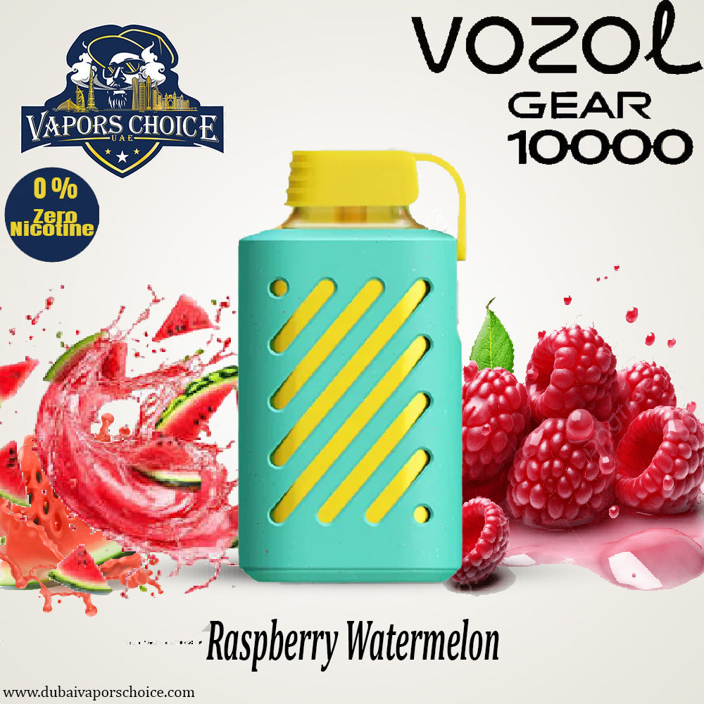 ZERO Nicotine - VOZOL GEAR 10K Puffs Disposable Vape & Raspberry Watermelon & UAE & Dubai 