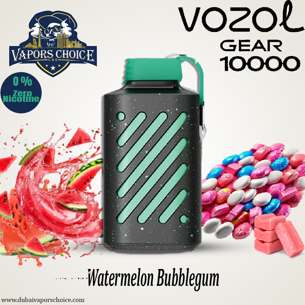 ZERO Nicotine - VOZOL GEAR 10K Puffs Disposable Vape & Watermelon Bubblegum & Abu Dhabi