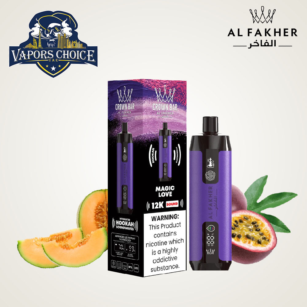 Al Fakher Crown Bar Sound (5mg) 12000 Puffs DLT Shisha Disposable Vape Magic Love UAE Ras Al-Khaimah & Ajman  