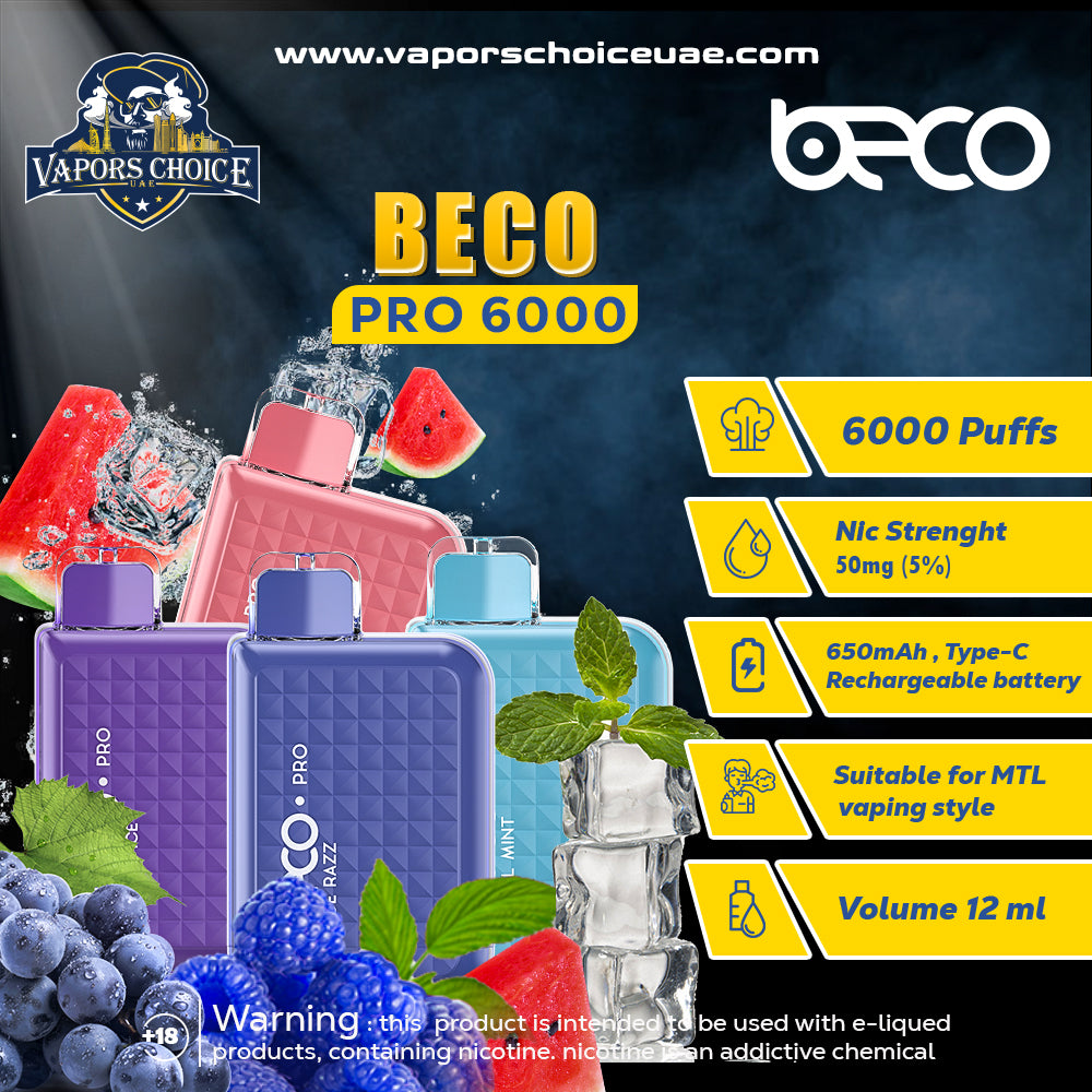 VAPTIO - BECO PRO 6,000 PUFFS (50mg) - DISPOSABLE VAPE DUBAI ABU DHABI UAE